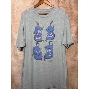 Disney Aladdin Genie Tee Gray Faces XLT Pre-Owned